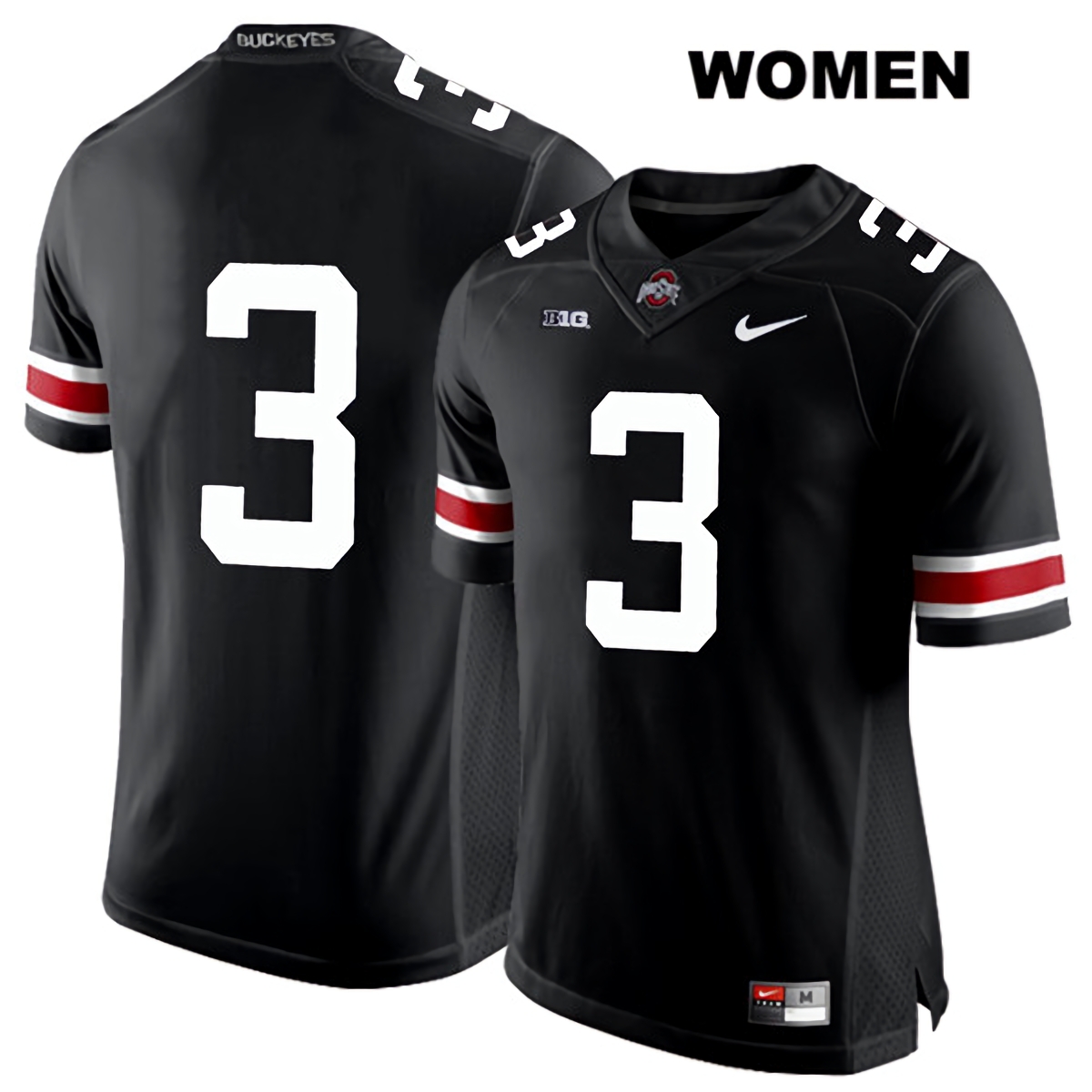 Quinn Ewers Ohio State Buckeyes Women's NCAA #3 No Name Black White Number College Stitched Football Jersey EPC3856IK